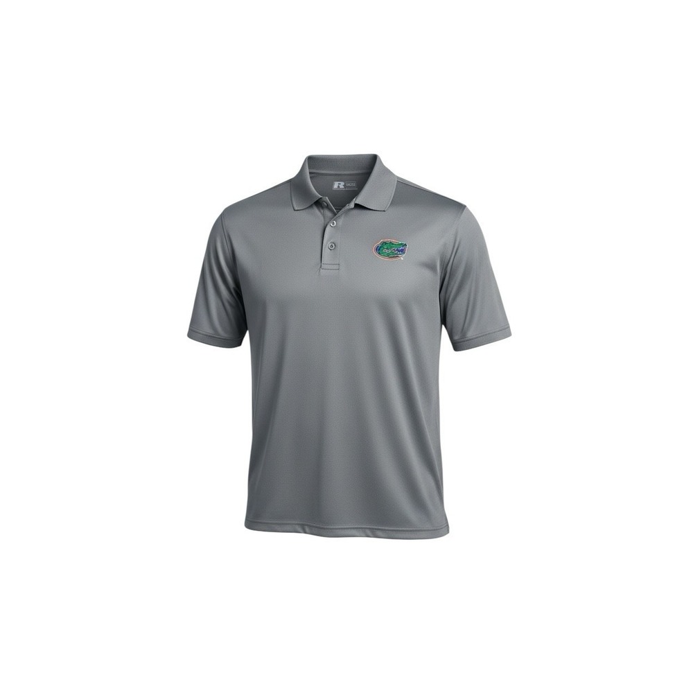 RUSSELL ATHLETICS Polo Shirt UF Florida Gators  Men's 2XL - Gray